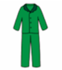 Illustration of bright green pyjamas